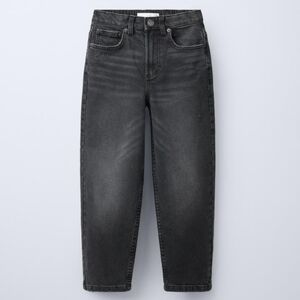 Zara Girls Black Mom Fit Distressed Elastic Waist Jeans Size 9